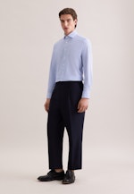 Slim Performance-Hemd Druck in Mittelblau |  Seidensticker Onlineshop