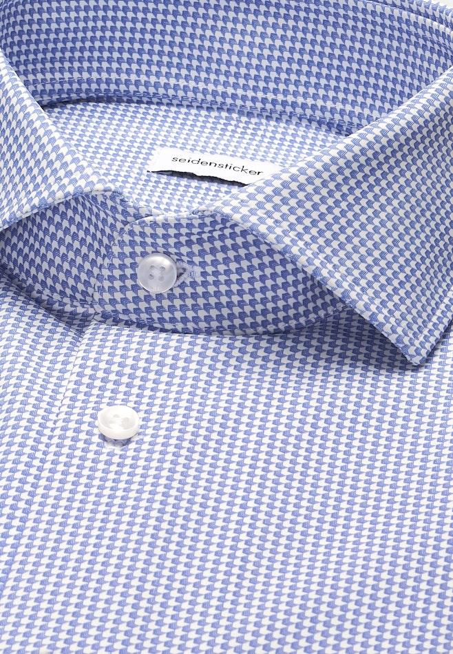 Slim Performance-Hemd Druck in Mittelblau | Seidensticker Onlineshop