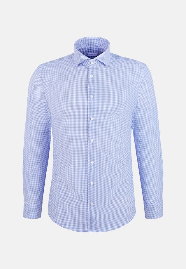 Slim Performance-Hemd Druck in Mittelblau |  Seidensticker Onlineshop