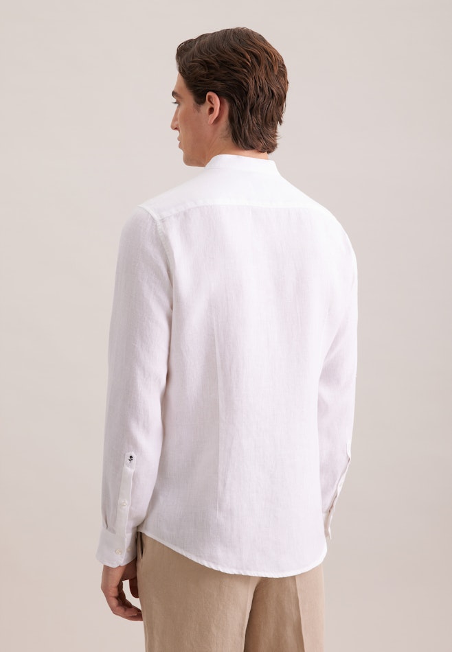 Slim Linen shirt Uni in Weiß | Seidensticker online shop
