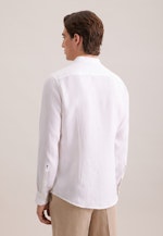 Slim Linen shirt Uni in Weiß |  Seidensticker Onlineshop