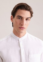Slim Linen shirt Uni in Weiß |  Seidensticker Onlineshop