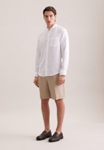 Slim Linen shirt Uni in Weiß |  Seidensticker Onlineshop