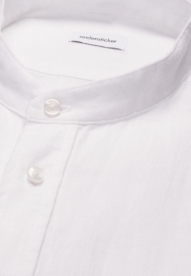 Slim Linen shirt Uni in Weiß |  Seidensticker Onlineshop