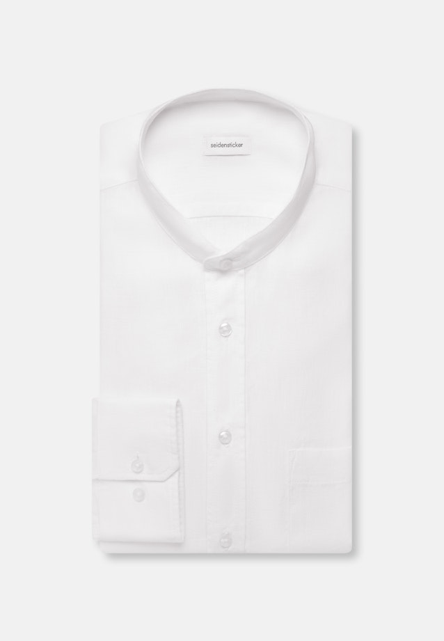 Slim Linen shirt Uni in Weiß |  Seidensticker Onlineshop