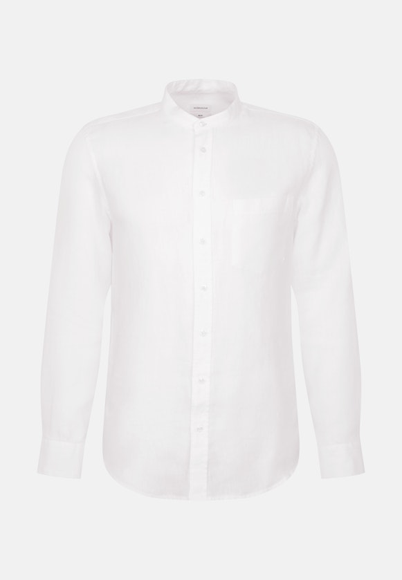 Slim Linen shirt Uni in Weiß |  Seidensticker Onlineshop
