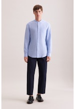 Slim Linen shirt Uni in Mittelblau |  Seidensticker Onlineshop