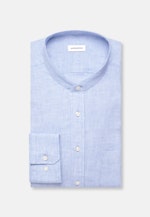 Slim Linen shirt Uni in Mittelblau |  Seidensticker Onlineshop