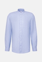 Slim Linen shirt Uni in Mittelblau |  Seidensticker Onlineshop