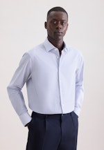 Regular Business Hemd Gestreift in Mittelblau |  Seidensticker Onlineshop