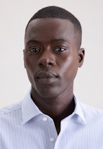 Regular Business Hemd Gestreift in Mittelblau |  Seidensticker Onlineshop