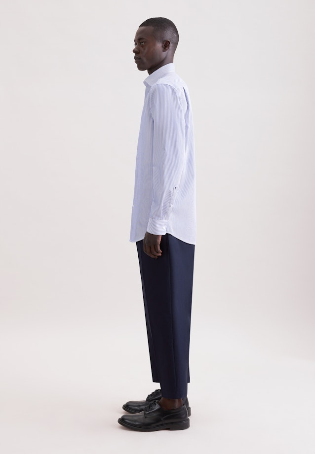 Regular Business Hemd Gestreift in Mittelblau |  Seidensticker Onlineshop
