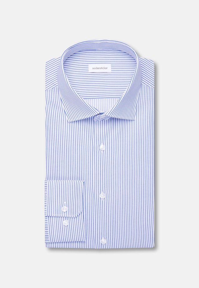 Regular Business Hemd Gestreift in Mittelblau |  Seidensticker Onlineshop