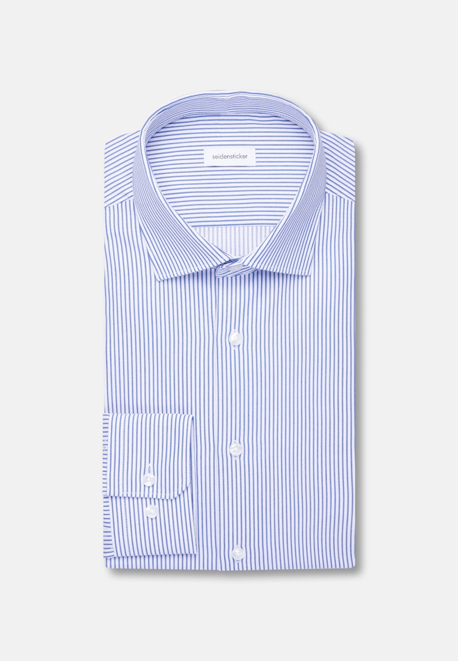 Regular Business Hemd Gestreift in Mittelblau | Seidensticker Onlineshop