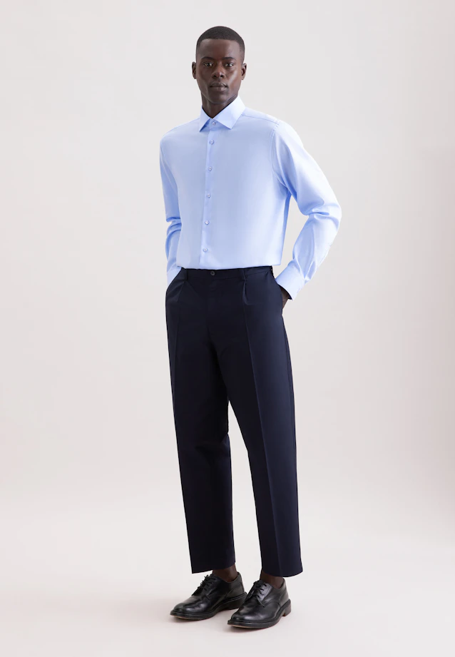 Regular Business Hemd Uni in Mittelblau |  Seidensticker Onlineshop