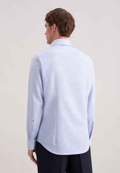 Shaped Business Hemd Karo in Hellblau |  Seidensticker Onlineshop
