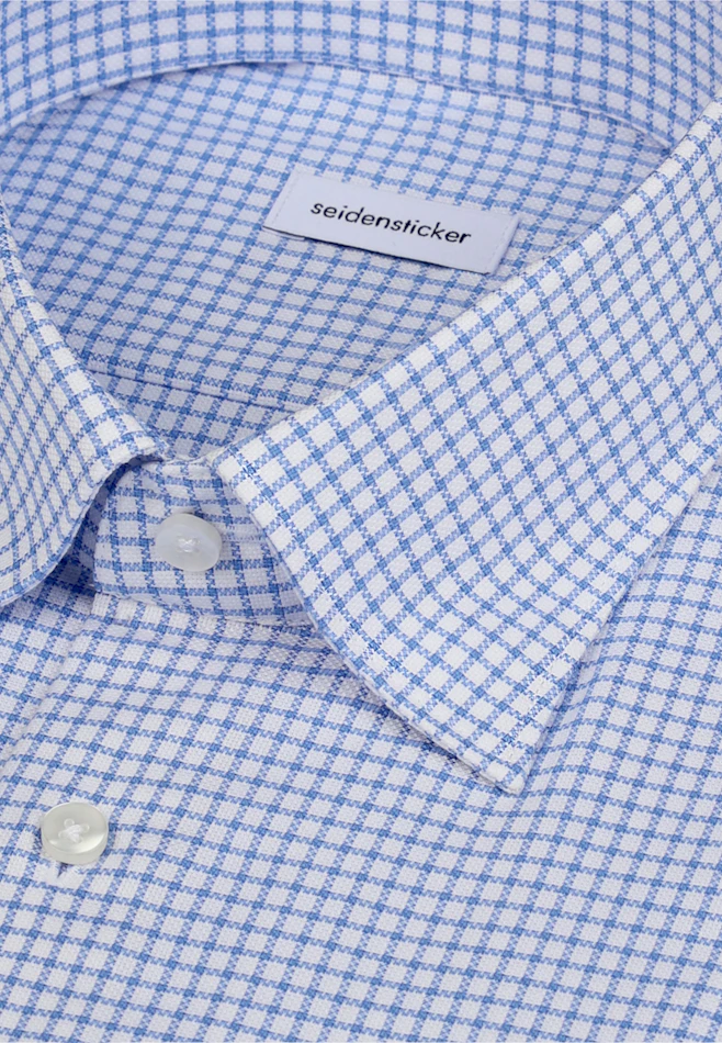 Shaped Chemise d'affaires carreaux dans Bleu Clair | Boutique en ligne Seidensticker