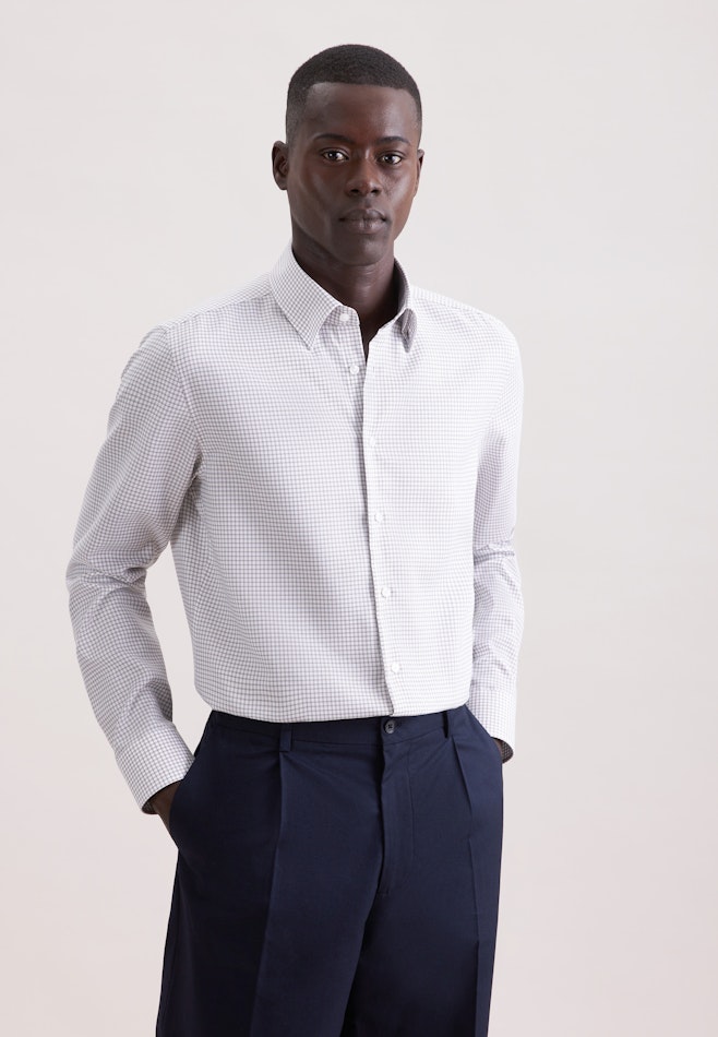 Shaped Business shirt Check in Beige | Seidensticker online shop