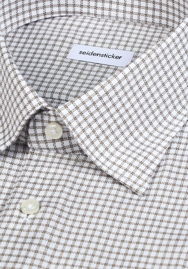 Shaped Chemise d'affaires carreaux dans Beige | Boutique en ligne Seidensticker