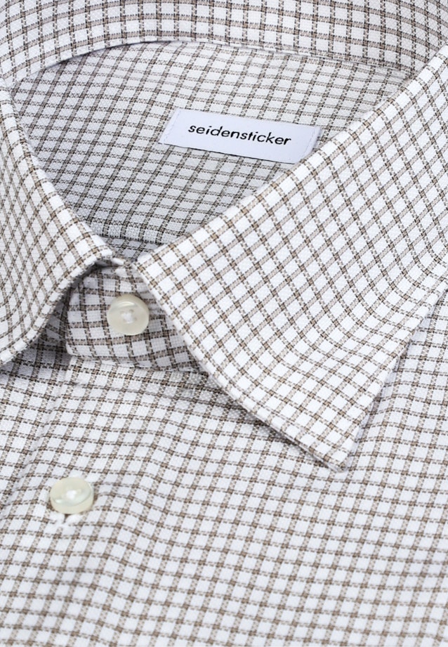 Shaped Business Hemd Karo in Beige |  Seidensticker Onlineshop