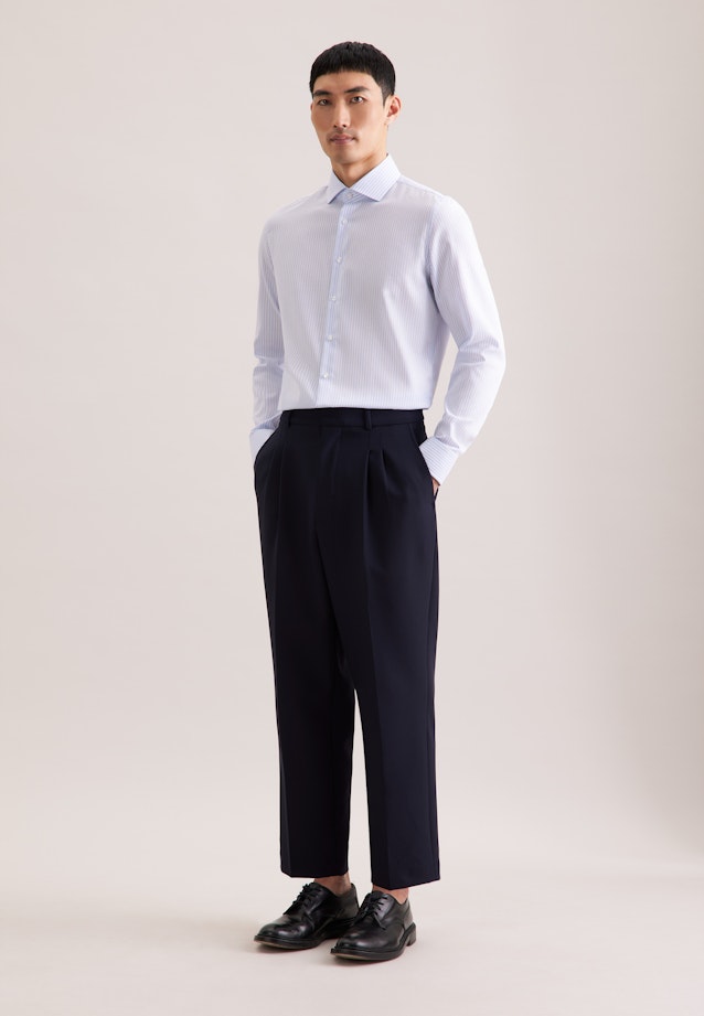 Slim Business Hemd Gestreift in Mittelblau |  Seidensticker Onlineshop