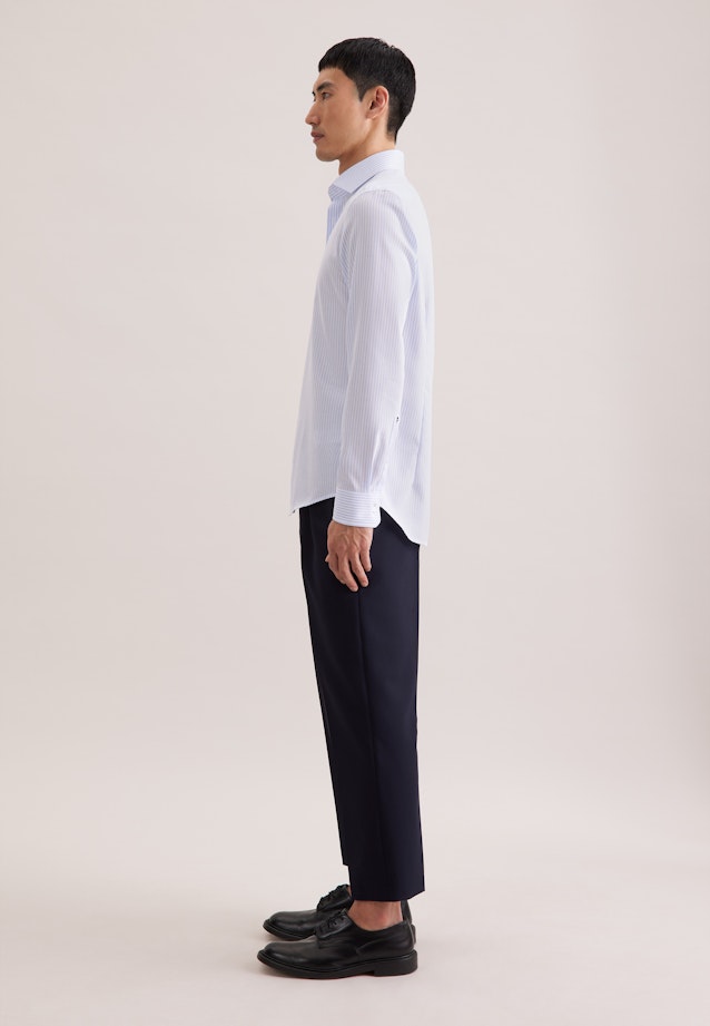 Slim Business Hemd Gestreift in Mittelblau |  Seidensticker Onlineshop