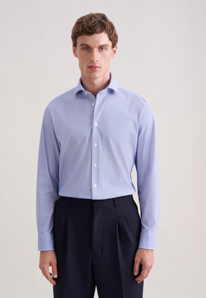 Slim Chemise Performance Imprimé in Bleu Moyen |  Seidensticker Onlineshop