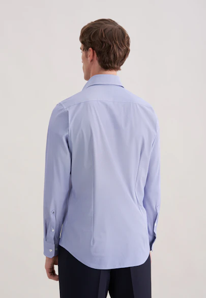 Slim Performance shirt Print in Mittelblau |  Seidensticker Onlineshop