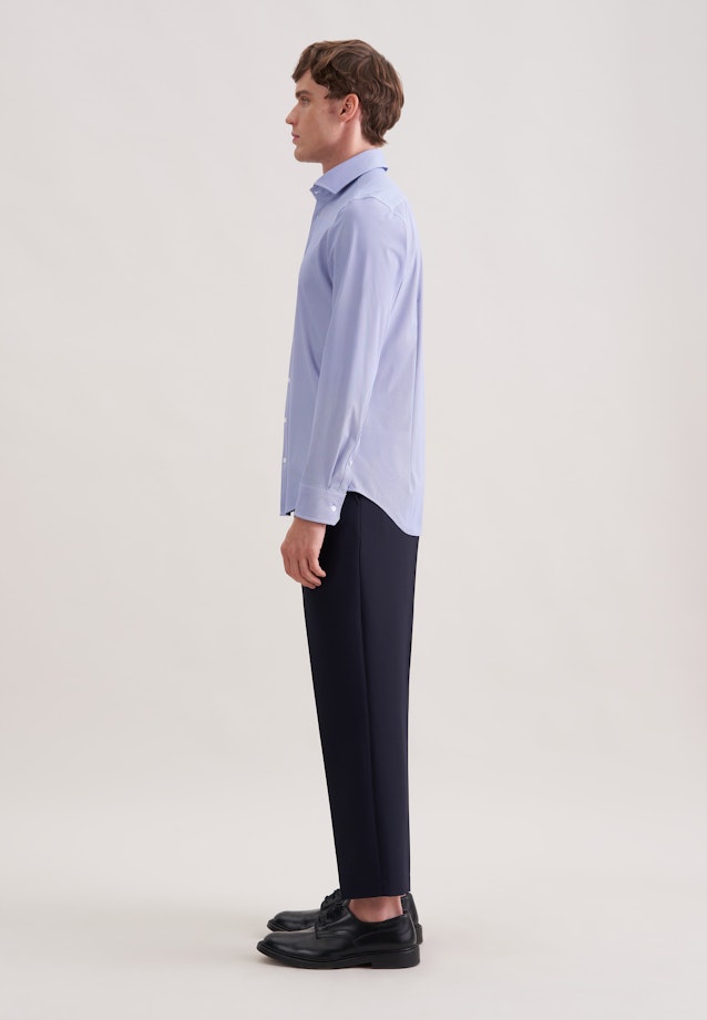 Slim Performance-Hemd Druck in Mittelblau |  Seidensticker Onlineshop