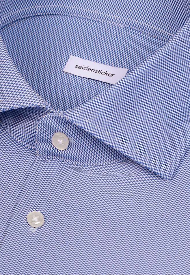 Slim Performance-Hemd Druck in Mittelblau | Seidensticker Onlineshop