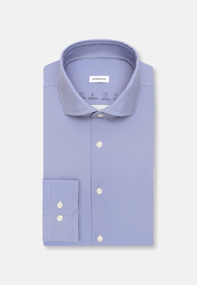 Slim Performance-Hemd Druck in Mittelblau |  Seidensticker Onlineshop