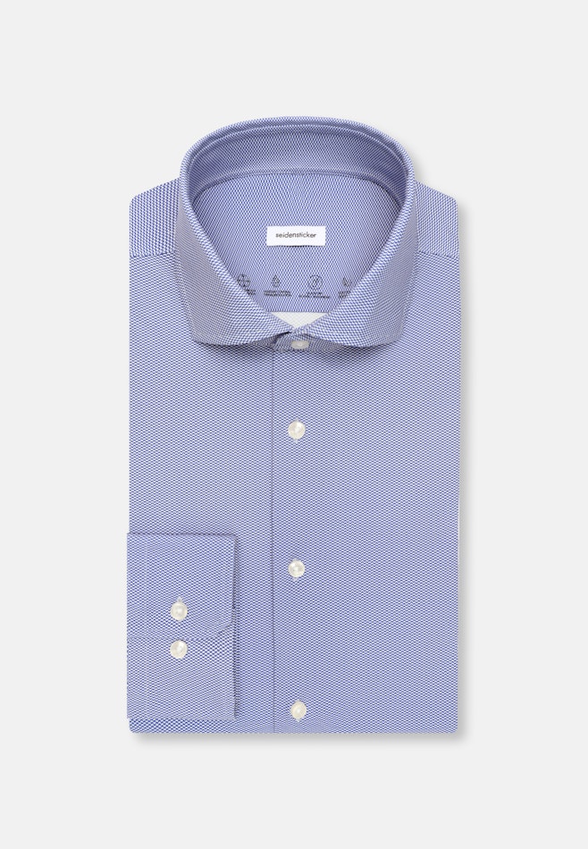 Slim Performance-Hemd Druck in Mittelblau | Seidensticker Onlineshop