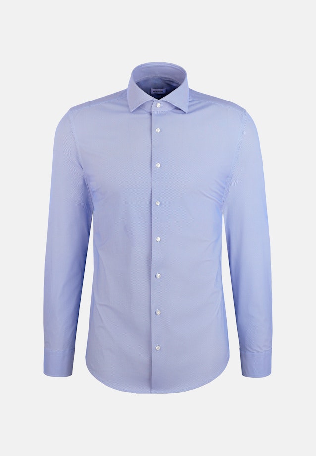 Slim Performance-Hemd Druck in Mittelblau |  Seidensticker Onlineshop