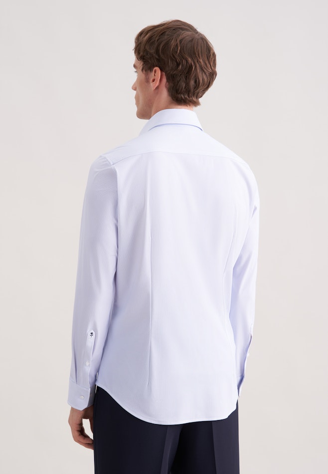 Slim Performance-Hemd Druck in Mittelblau | Seidensticker Onlineshop