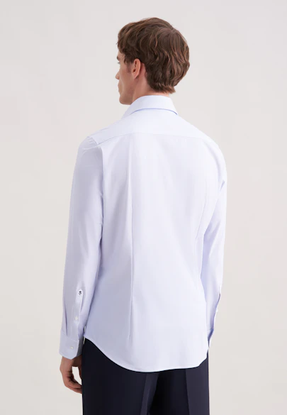 Slim Performance-Hemd Druck in Mittelblau |  Seidensticker Onlineshop