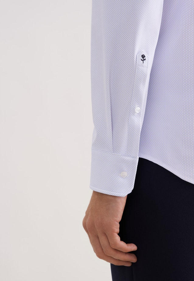 Slim Performance-Hemd Druck in Mittelblau |  Seidensticker Onlineshop