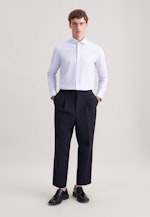 Slim Performance-Hemd Druck in Mittelblau |  Seidensticker Onlineshop