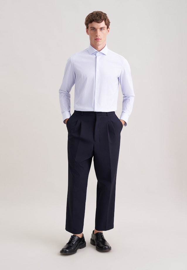 Slim Performance-Hemd Druck in Mittelblau |  Seidensticker Onlineshop