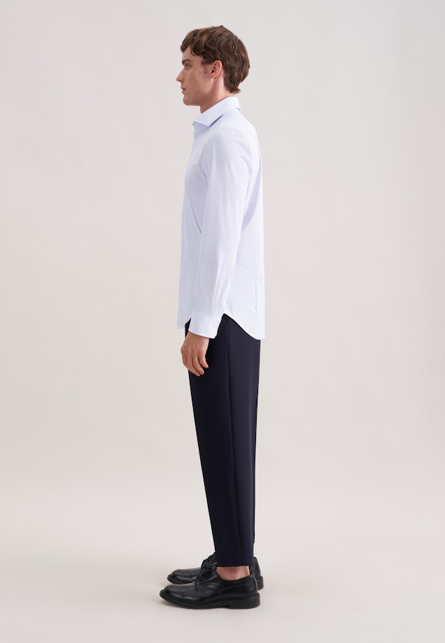 Slim Performance-Hemd Druck in Mittelblau |  Seidensticker Onlineshop