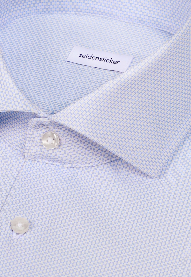 Slim Performance-Hemd Druck in Mittelblau | Seidensticker Onlineshop