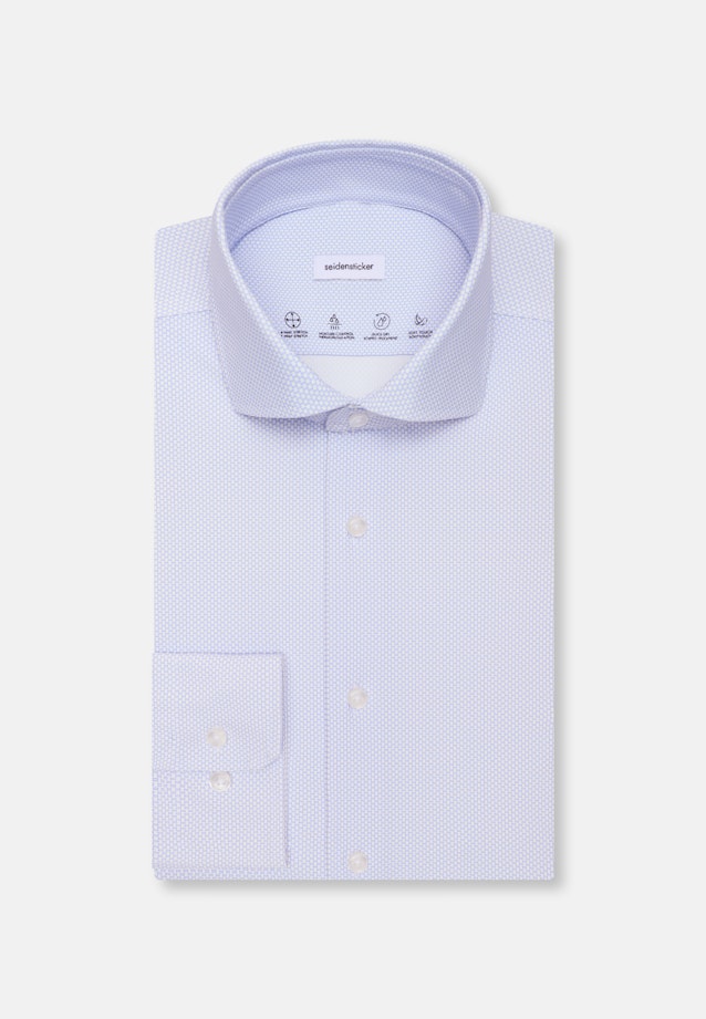 Slim Performance-Hemd Druck in Mittelblau |  Seidensticker Onlineshop