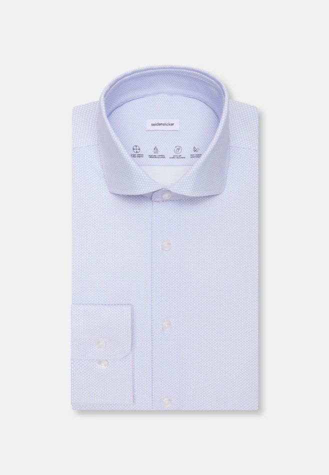 Slim Performance-Hemd Druck in Mittelblau | Seidensticker Onlineshop