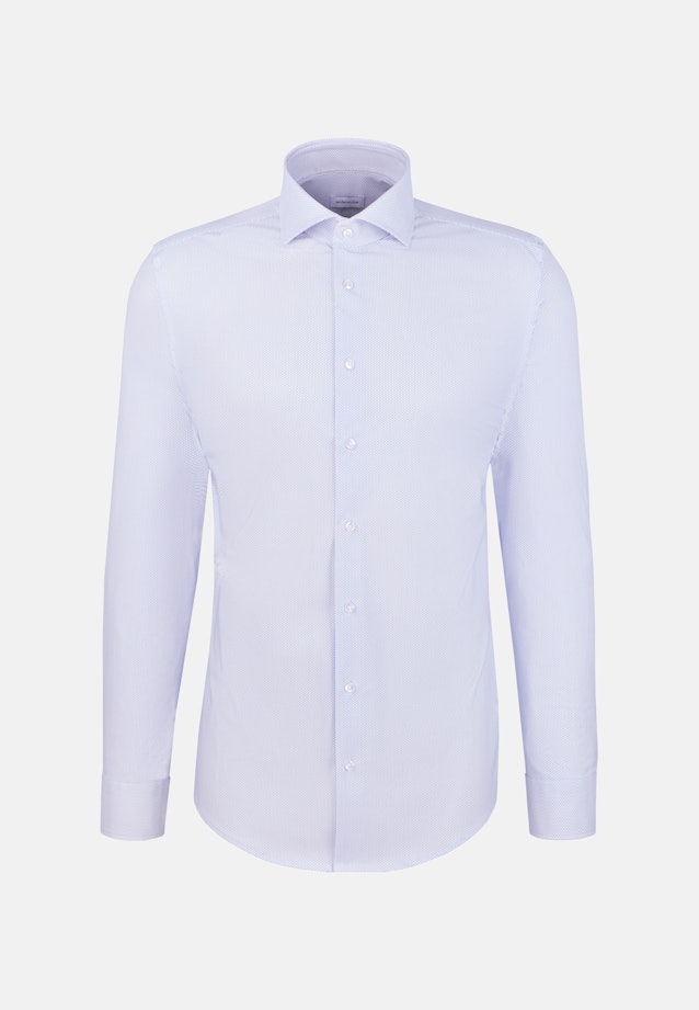 Slim Performance-Hemd Druck in Mittelblau |  Seidensticker Onlineshop