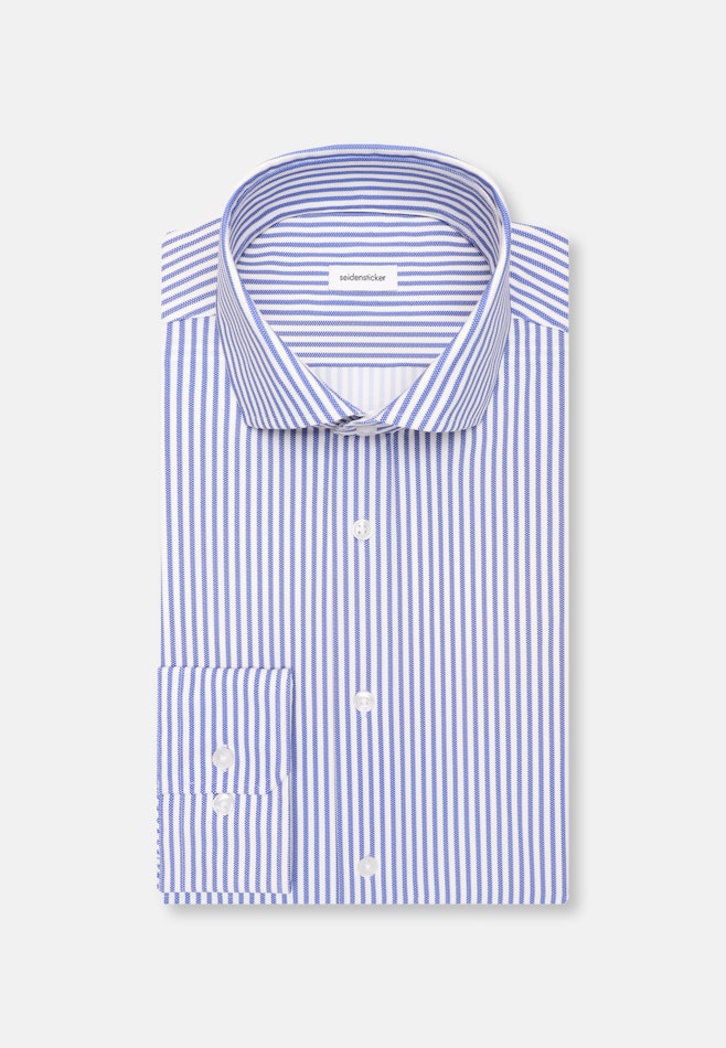 Slim Performance-Hemd Druck in Mittelblau | Seidensticker Onlineshop