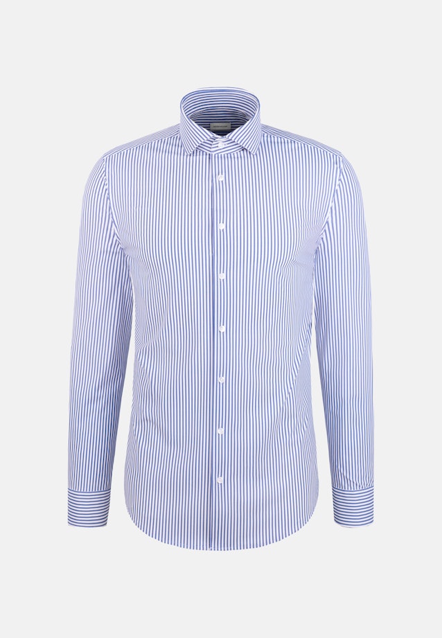 Slim Performance-Hemd Druck in Mittelblau |  Seidensticker Onlineshop