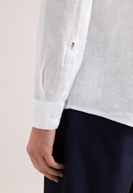 Slim Linen shirt Uni in Weiß |  Seidensticker Onlineshop