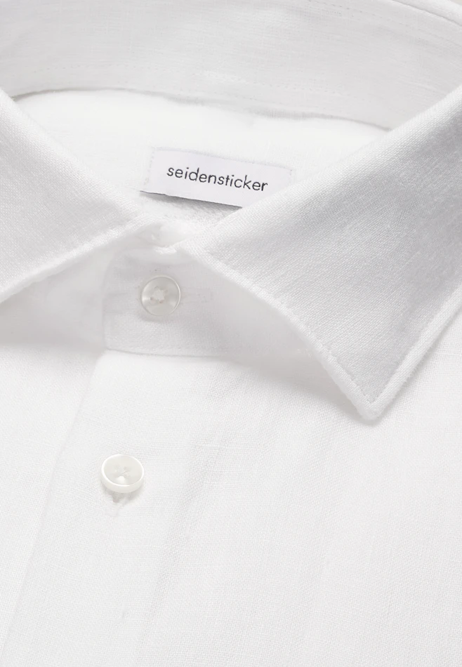 Slim Chemise en lin Uni dans Blanc | Boutique en ligne Seidensticker
