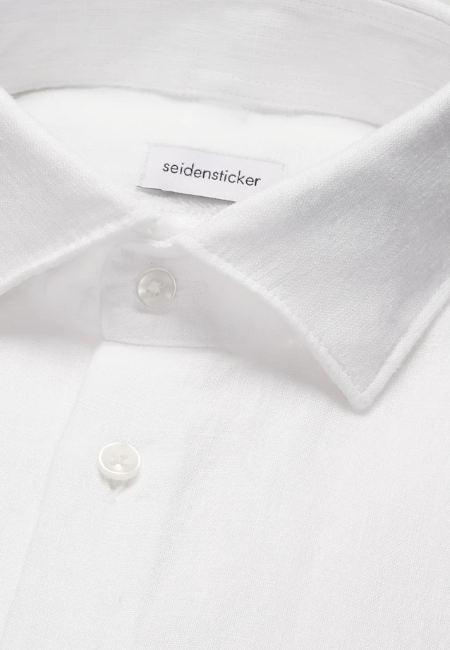 Slim Leinenhemd Uni in Weiß |  Seidensticker Onlineshop