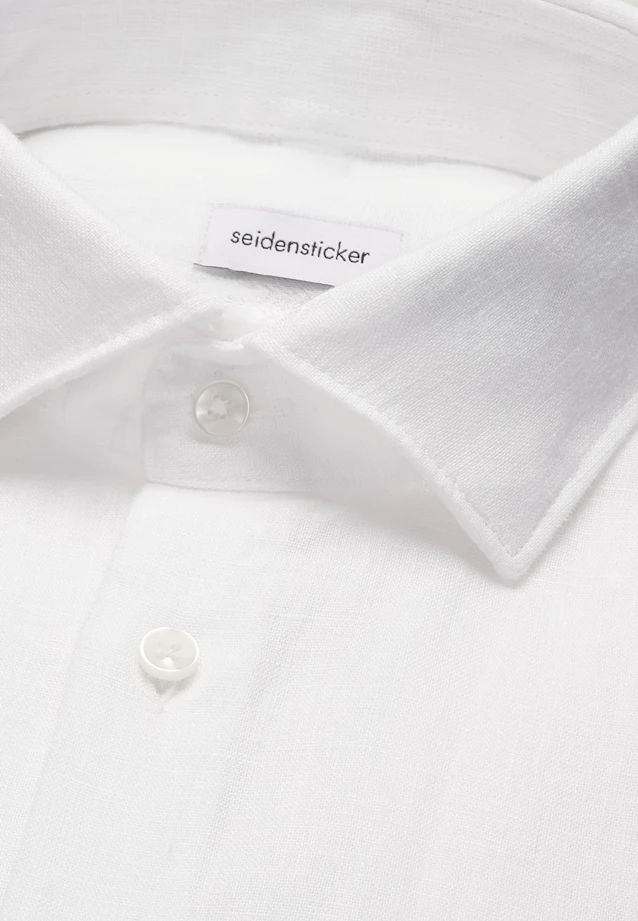 Slim Leinenhemd Uni in Weiß |  Seidensticker Onlineshop
