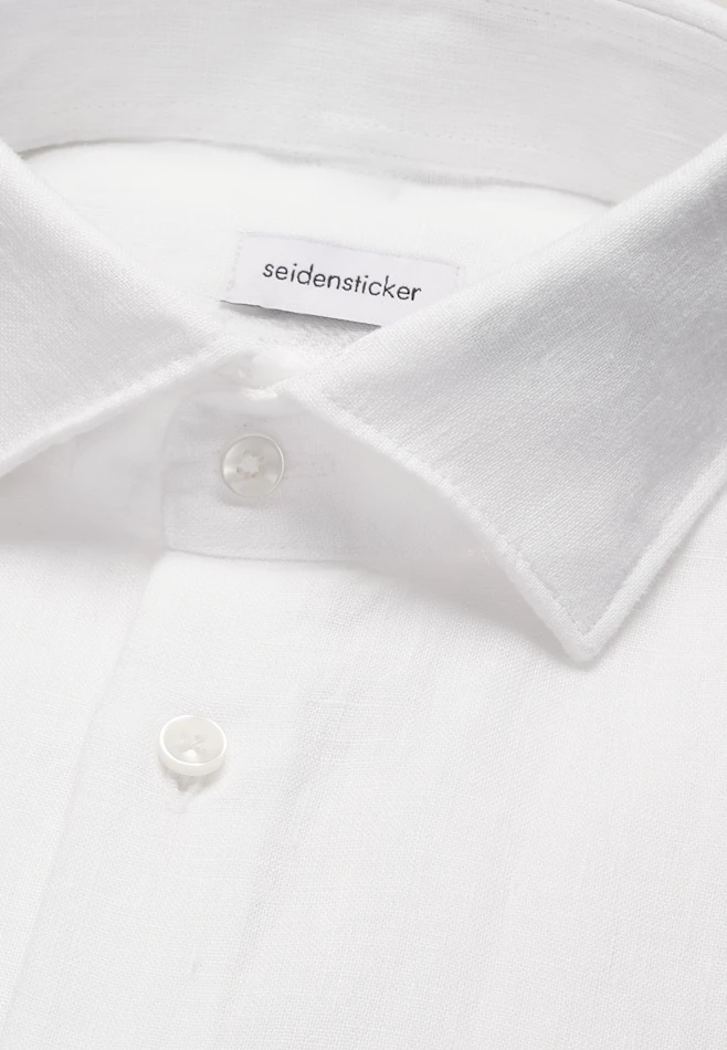 Slim Linen shirt Uni in Weiß | Seidensticker online shop
